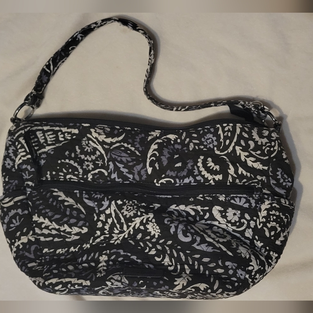 Vera Bradley Black, Gray  and White Paisley Quilted Crossbody